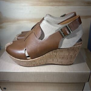 Kork Ease Alex Brown Leather Wedge Sandals Women’s Size 11 New in Box